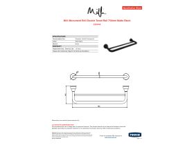 Specification Sheet - Milli Monument Edit Double Towel Rail 750mm Matte Black