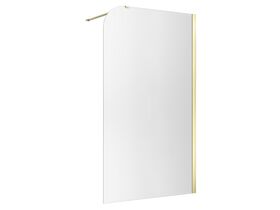 Hero - Kado Lux Frameless Curved Right Fluted Panel with Wall Channel 1200mm Brushed Brass