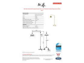 Specification Sheet - Milli Monument Edit Exposed Shower Set Lever Porcelain Handles Brass Gold (3 Star)