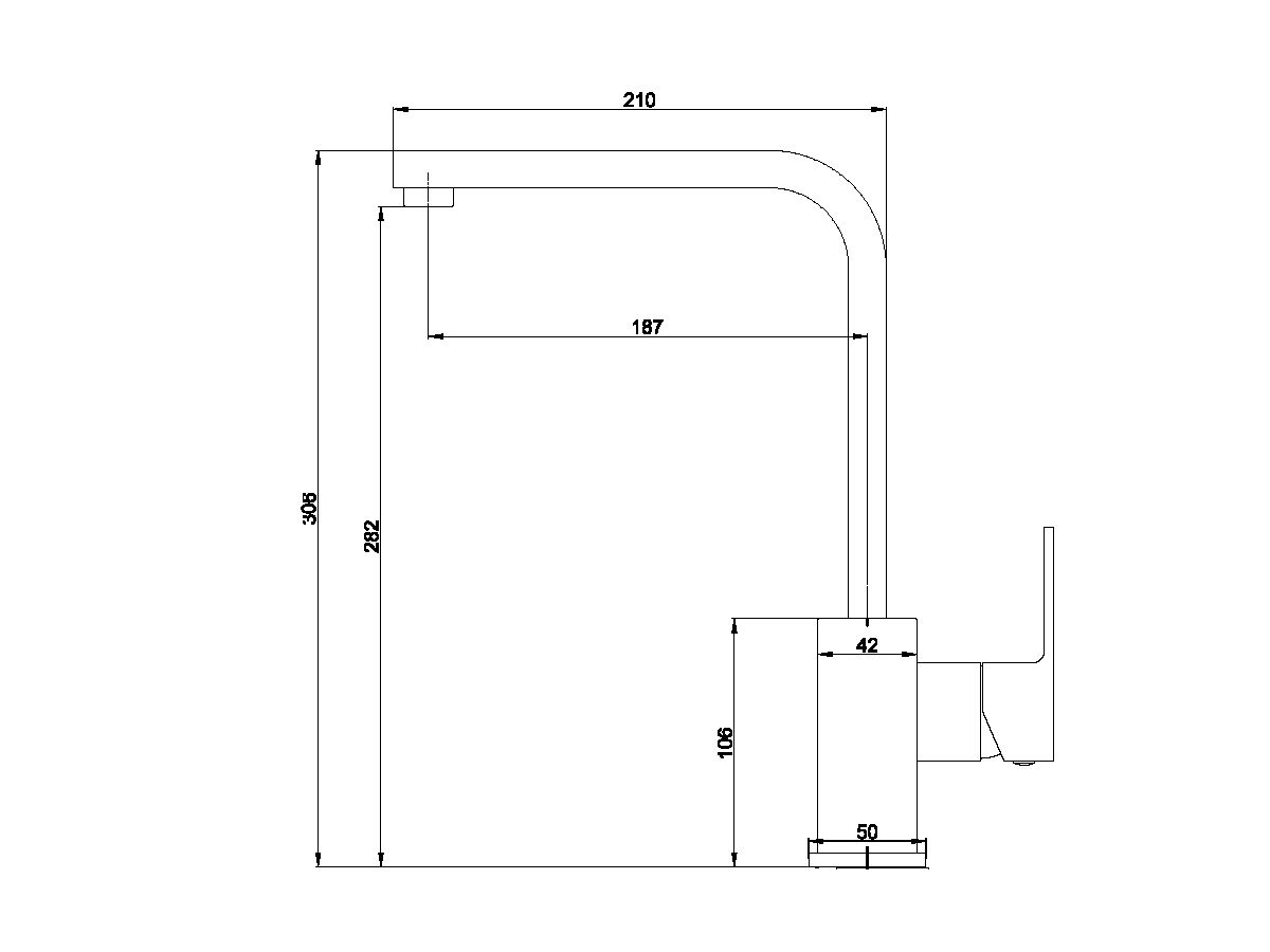 Mizu 1700 Gooseneck Sink Mixer Large Chrome (4 Star)