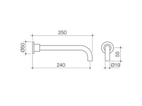 Caroma Cirrus Wall Bath Outlet 240mm Chrome