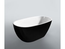 Kado Lux Petite Freestanding Bath 1500mm Black/ White