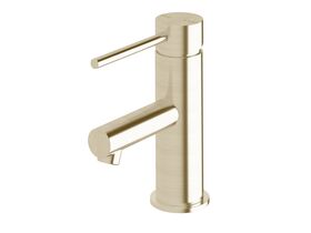Scala Basin Mixer Tap with 100mm Extension Pin LUX PVD Brushed Platinum Gold (6 Star)