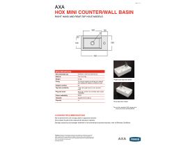 Technical Guide - AXA Hox Mini Basin 1 Taphole Rear White