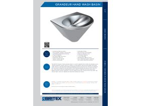 Technical Guide - Britex Grandeur Hand Basin Stainless Steel (Basin Only)