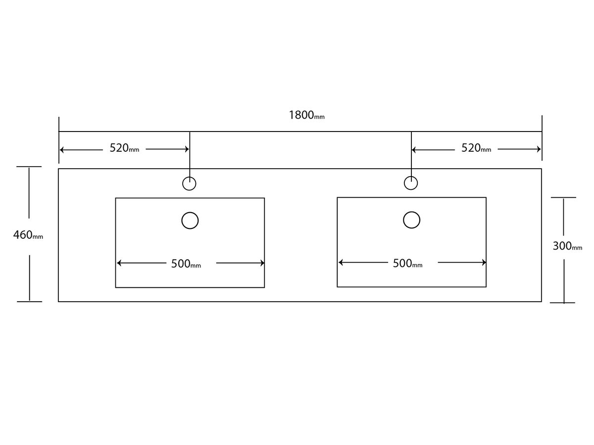 Posh Solus Vanity Unit with Kick 2 Door 4 Drawer Double Bowl 1800mm
