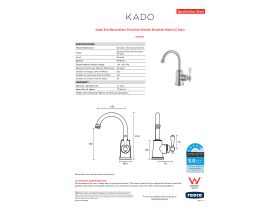 Specification Sheet - Kado Era Basin Mixer Porcelain Handle Brushed Nickel (5 Star)