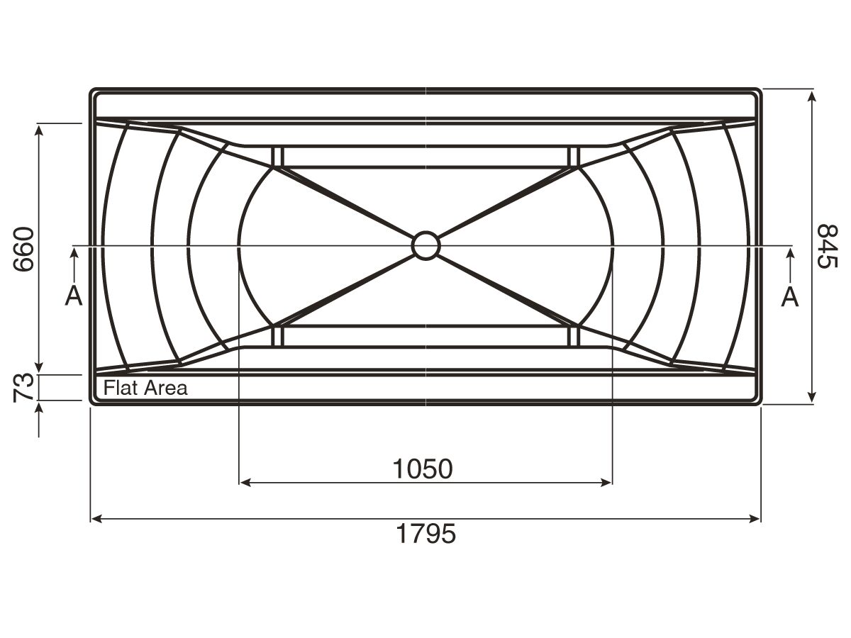 Lanark Shanti Rectangle Bath 1800 x 850 x 545mm White from Reece