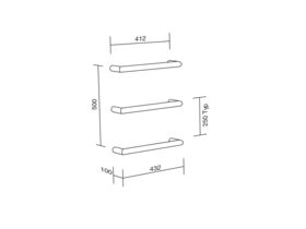 Kado Lux Bar Non Heated Towel Rail 432 (Each) White