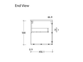Posh Solus Wall Hung Vanity Unit Open Shelf (Acrylic Top) 1 Drawer 900mm