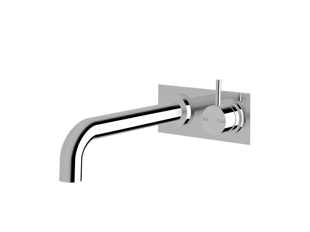 Scala 32 Curved Wall Basin Mixer Tap System Right Hand Mixer Tap 250mm Outlet Chrome (6 Star)
