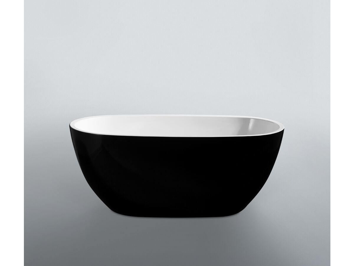 Kado Lux Petite Freestanding Bath 1500mm Black/ White from Reece