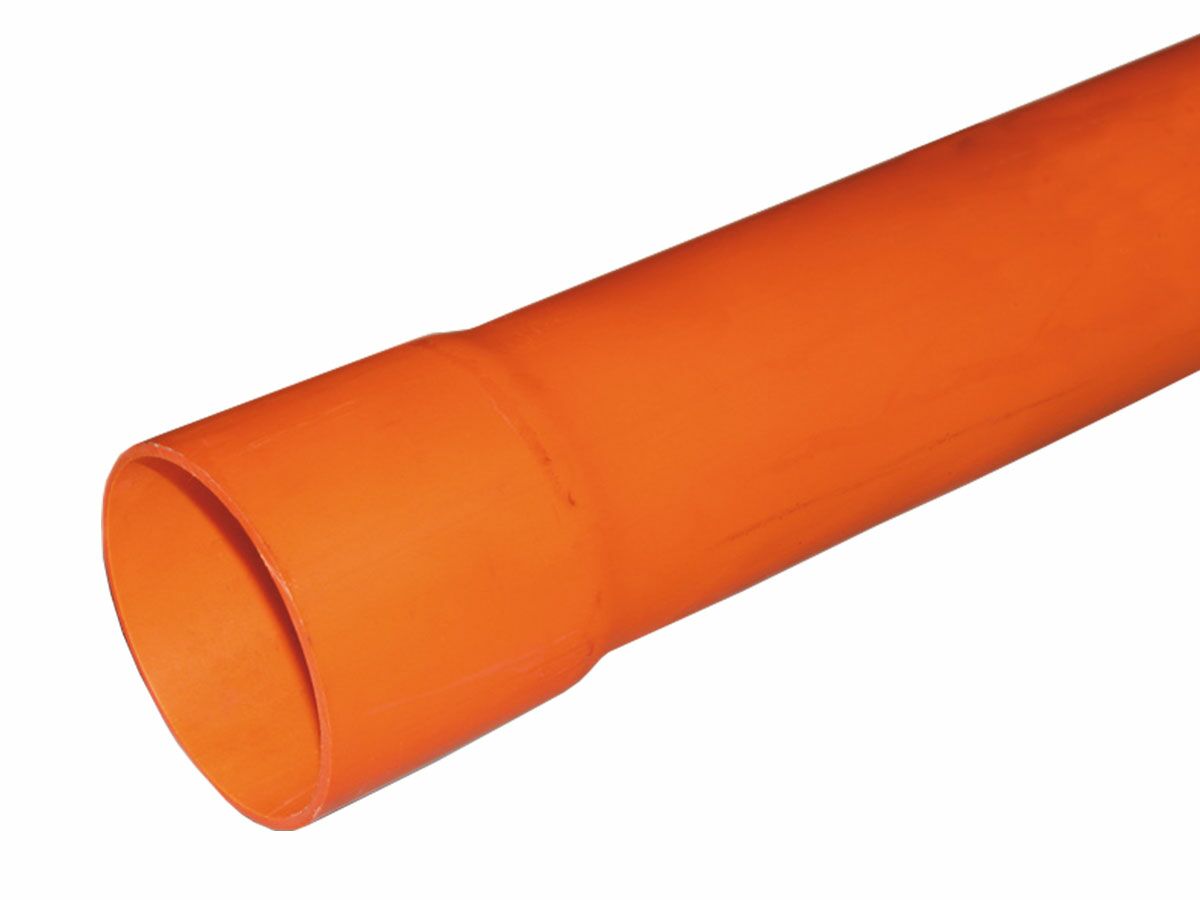 PVC Orange Electrical Duct Pipe Llight Duty SWJ 100mm x 6mtr (AS/NZS