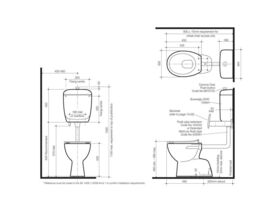 Caroma Care 400 Bottom Inlet Toilet Suite S Trap & Backrest with Caravelle Single Flap Seat Sorrento Blue (4 Star)
