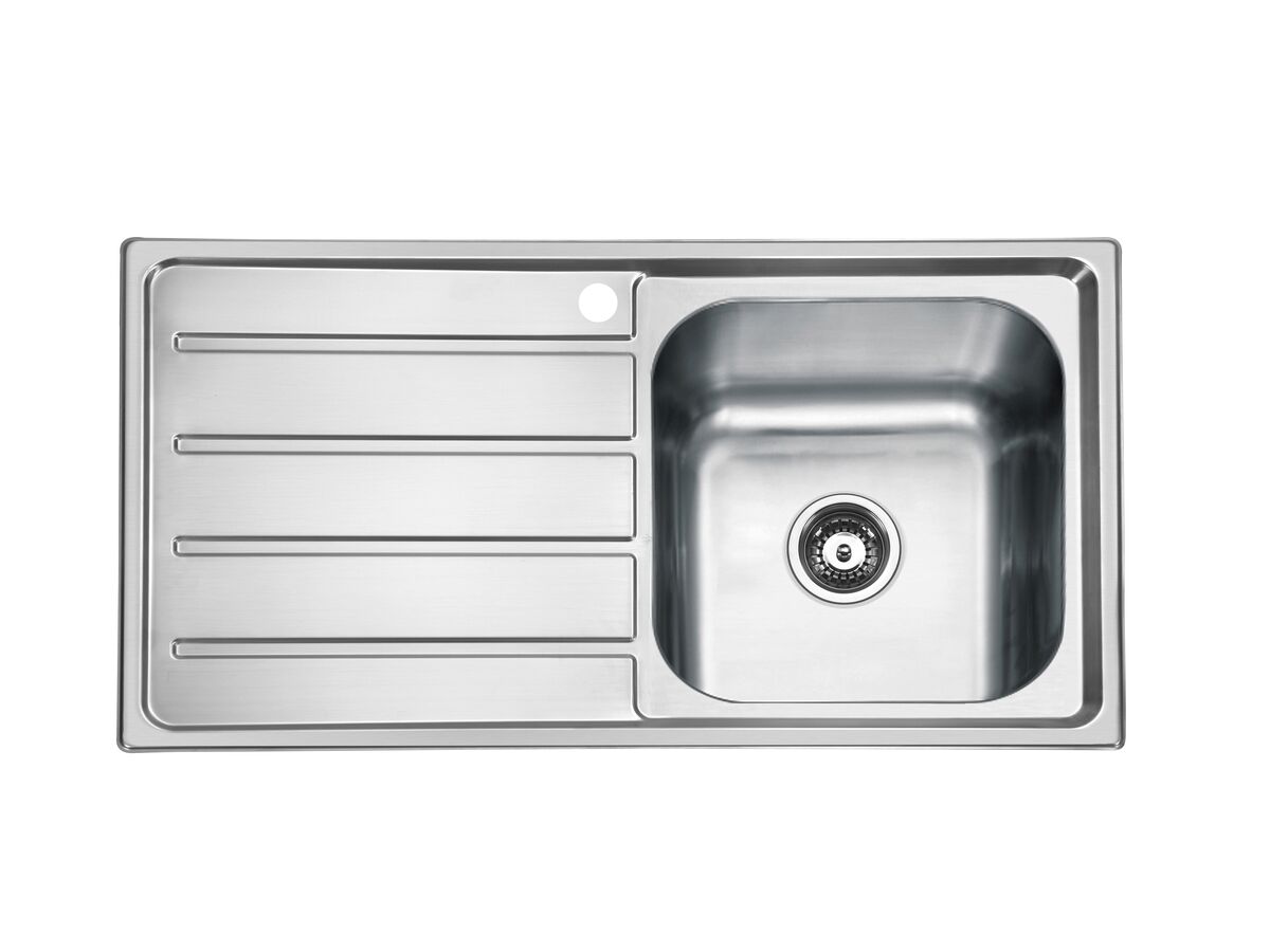Posh Solus MK3 Single Bowl Inset Sink, 1 Taphole, Right Hand Bowl Stainless Steel