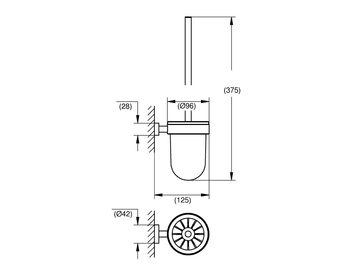 GROHE Essentials Cube Accessories Toilet Brush Set from Reece