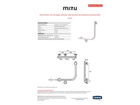 Specification Sheet - Mizu Drift 450 x 450 x 90 Degree Ambulant Toilet Grab Rail Left Hand Brushed Stainless Steel