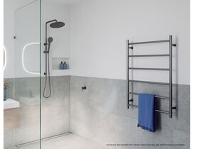 Mizu Drift MK2 550 x 800mm Heated Towel Rail Brushed Gunmetal, Mizu Drift Overhead Shower 200mm
