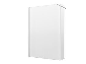 Kado Lux Fixed Shower Screen Panel with Side Panel and Wall Support 1400mm Chrome