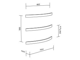 Kado Lux Curve Heated Towel Rail (Each) Stainless steel