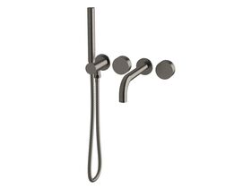 Milli Pure Progressive Bath Mixer System with Handshower Right Hand Brushed Gunmetal