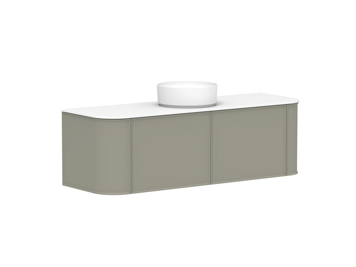 Kado Era 12mm Durasein Top Double Curve All Drawer 1500mm Wall Hung Vanity with Center Basin