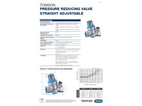 Technical Guide - Tomson Pressure Reducing Valve Straight Adjustable 500kPa