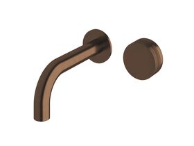 Milli Pure Progressive Wall Basin Mixer Tap System 160mm with Cirque Textured Handle PVD Brushed Bronze (3 Star)