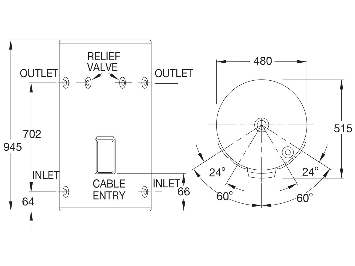 Rheem 80L 3.6kW Single Element Internal / External Electric Hot Water