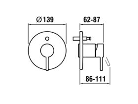 LAUFEN TwinPlus Shower / Bath Mixer with Diverter Trimset Chrome