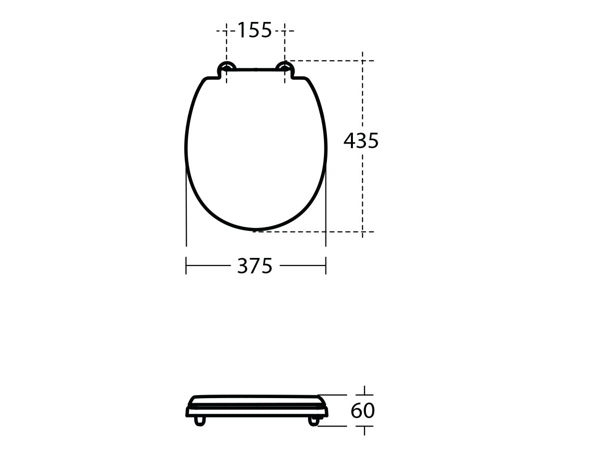 Portman 21 Double Flap Toilet Seat White from Reece