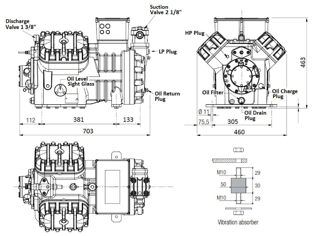 ACPAC VSD Compressor V30-84Y (SH4632Z) 30 HP