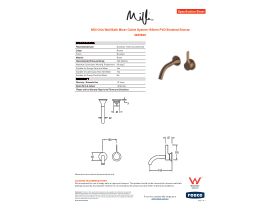 Specification Sheet - Milli Oria Wall Bath Mixer Outlet System 165mm PVD Brushed Bronze