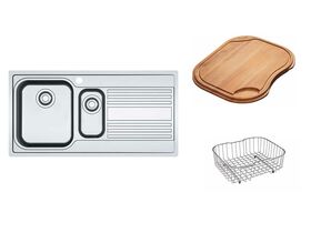 Franke Rapid RPX651 1 1/3 Bowl Inset Sink Pack Left Hand Bowl Right Hand Drainer Stainless Steel