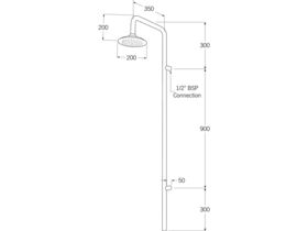 Sussex Monsoon Column Shower M500 Hot/Cold Stainless Steel (3 Star)