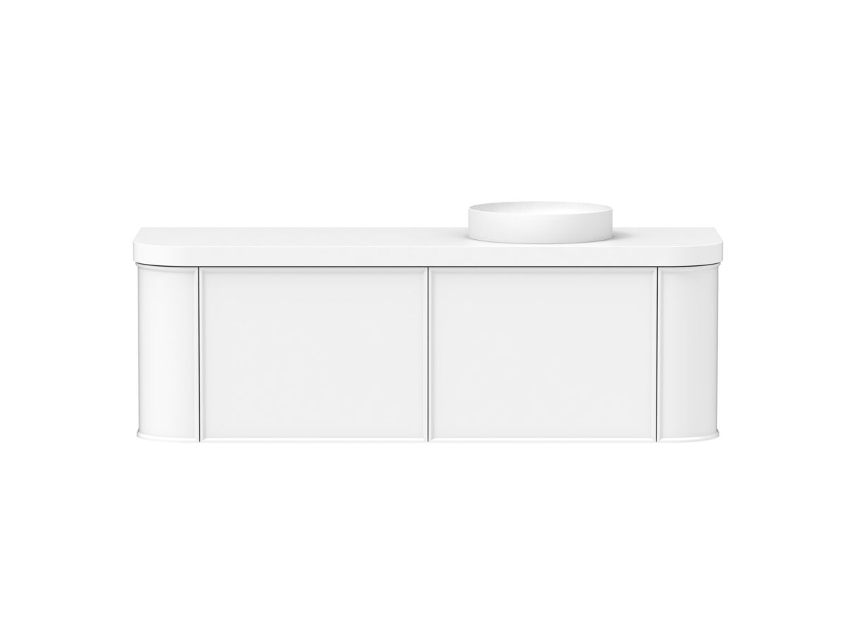 Kado Era 50mm Durasein Statement Top Double Curve All Drawer 1500mm Wall Hung Vanity with Right Hand Basin