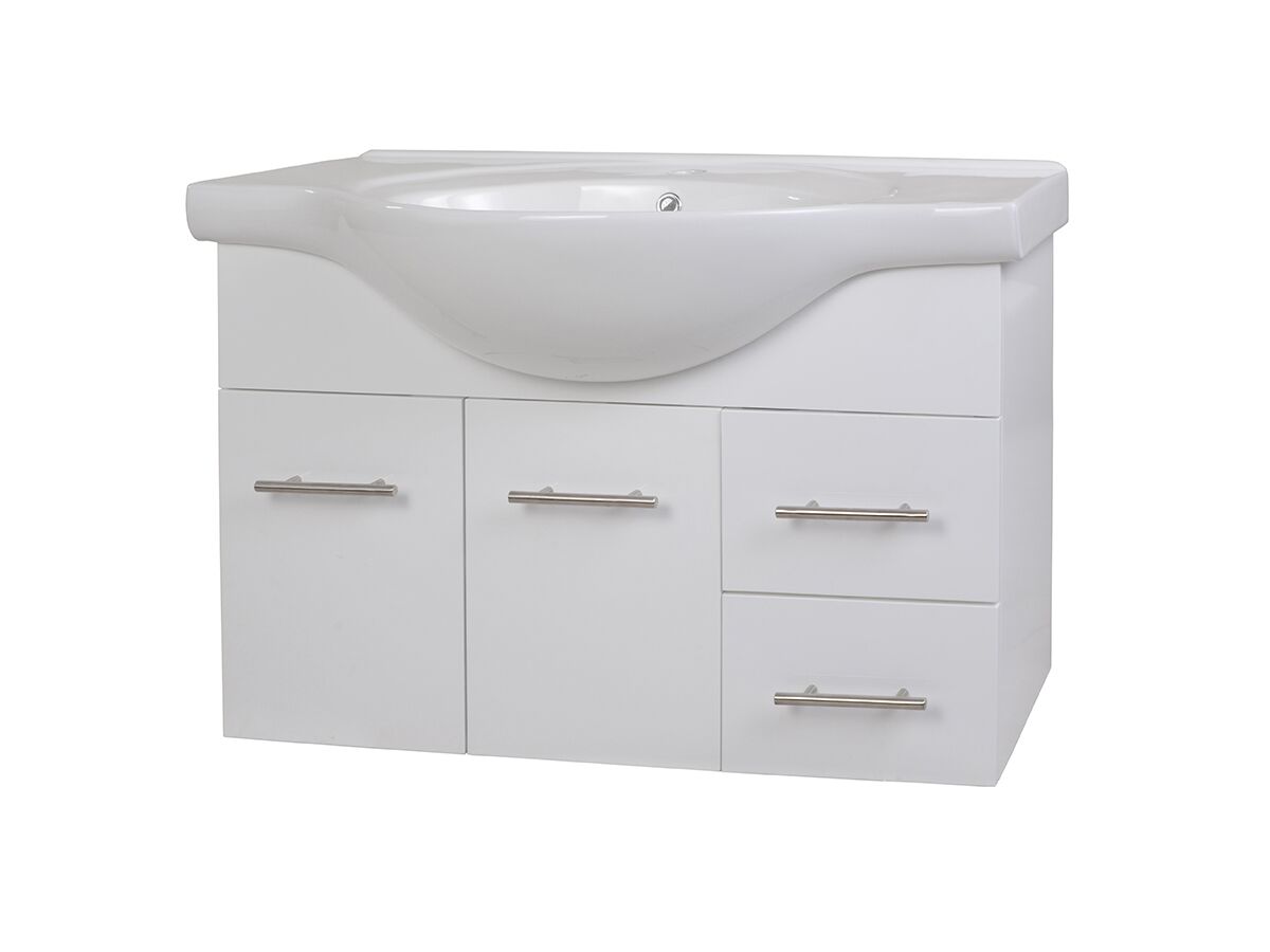 Posh Dominique MK2 900mm Wall Hung Vanity Unit Semi Recessed 1 Taphole