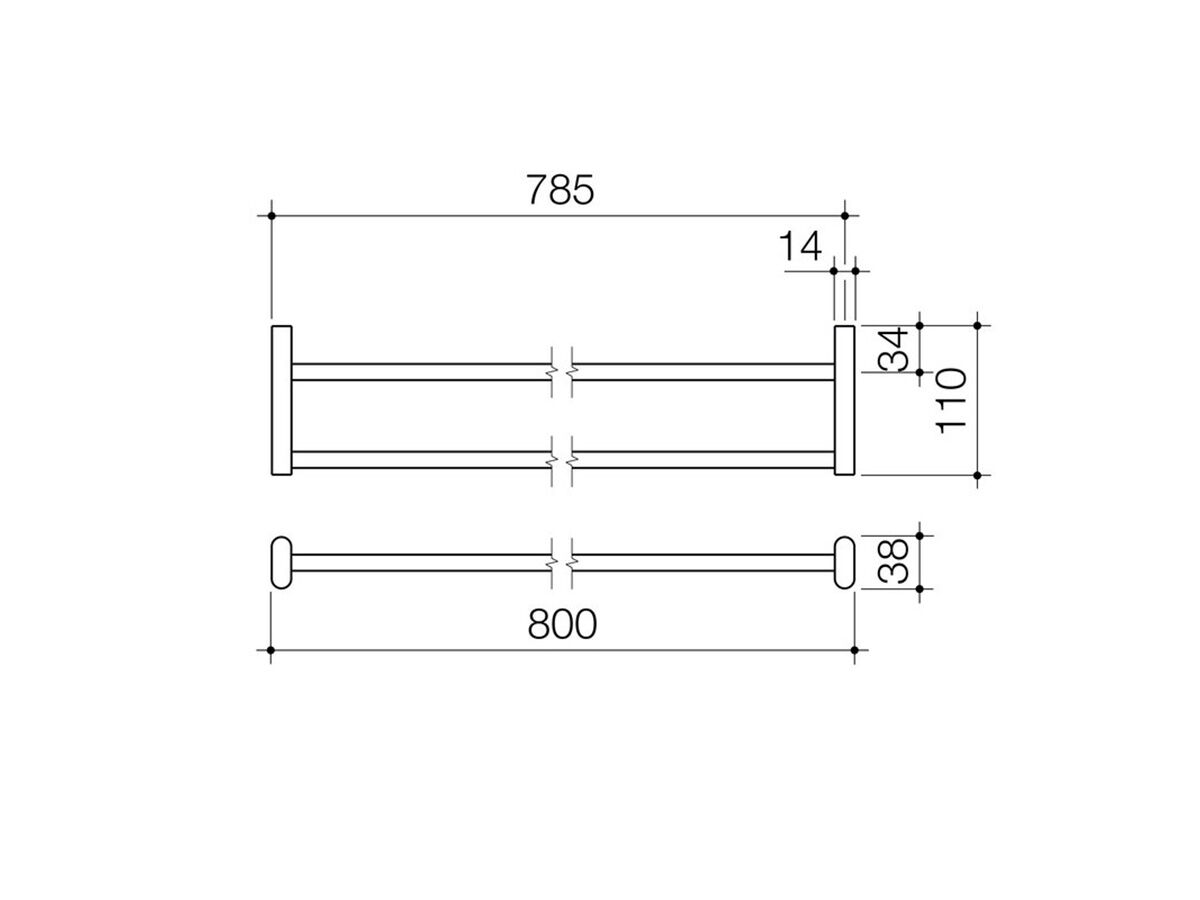 Caroma Track Double Towel Rail 800mm Chrome from Reece