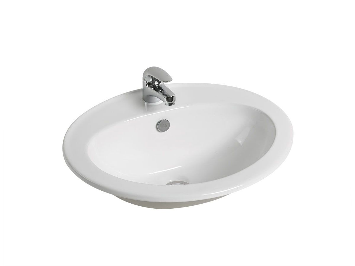 Base Vanity Basin with Overflow 1 Taphole 560 x 480mm White from Reece