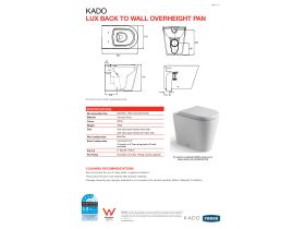 Technical Guide - Kado Lux Back to Wall Overheight Pan with Soft Close Quick Release Thin Seat White (4 Star)