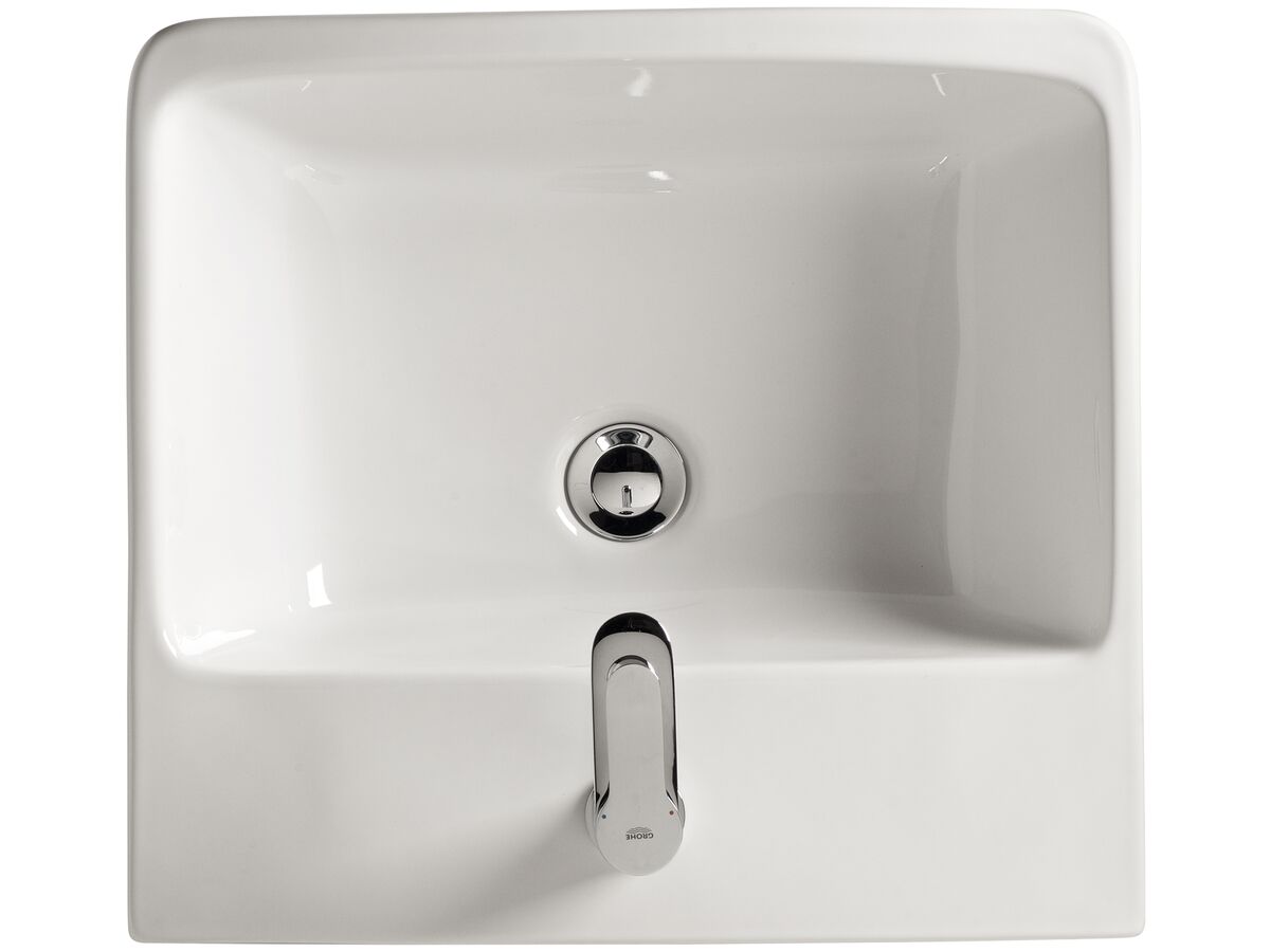 American Standard Heron Semi-Recessed Basin with 1 Taphole White