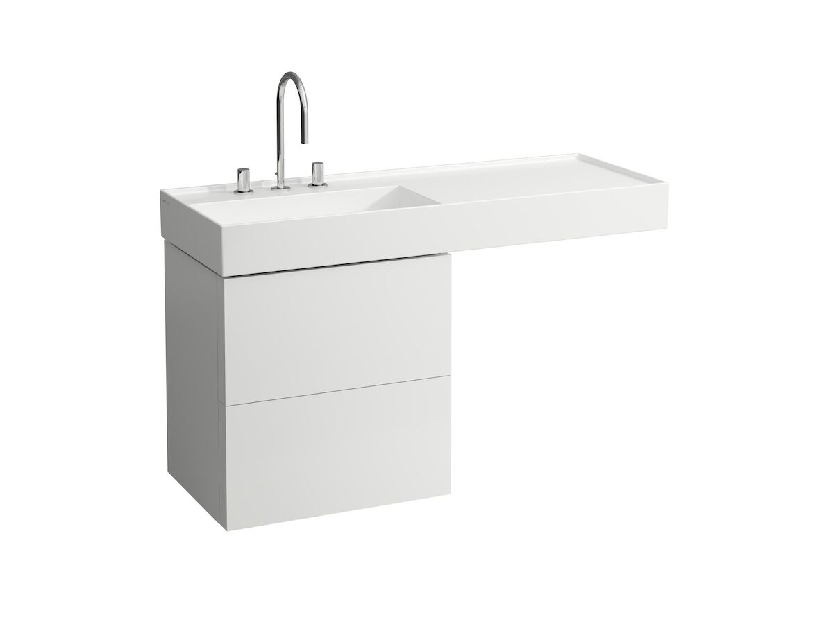 LAUFEN Kartell Wall/Counter Left Hand Basin 1 Tap Hole 1200x460 White