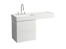 LAUFEN Kartell Wall/Counter Left Hand Basin 1 Tap Hole 1200x460 White