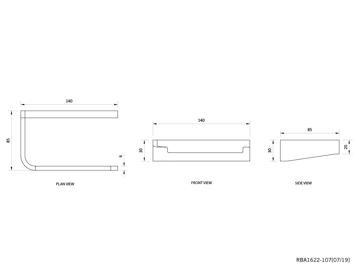 Enda #1 Toilet Roll Holder 140mm Width White