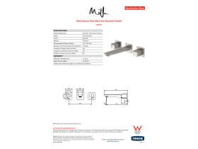 Specification Sheet - Milli Glance Wall Bath Set Brushed Nickel