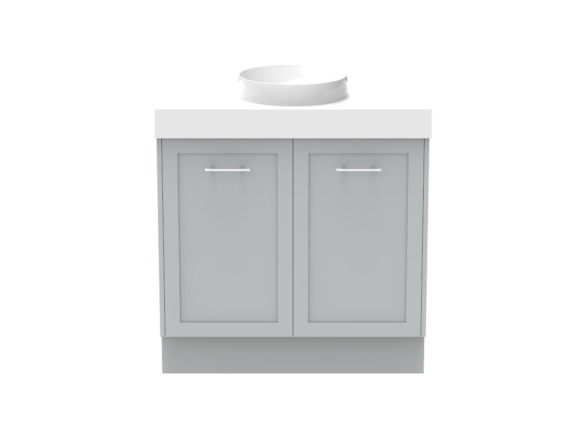 Kado Lux Door Vanity Unit 900 Floor Mount Centre Bowl Statement Top 2 Doors (No Basin)