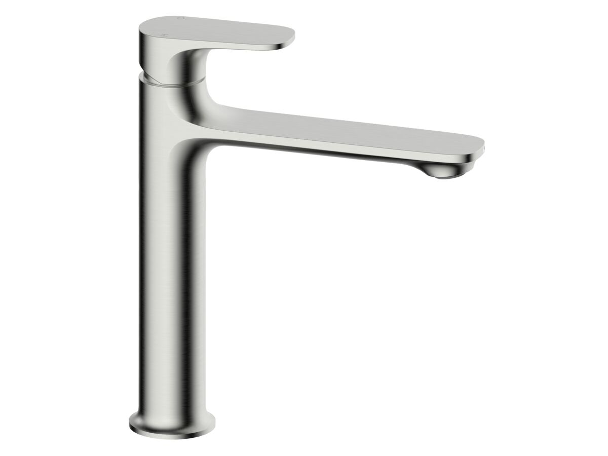 Mizu Silk Medium Height Basin Mixer Tap Brushed Nickel (6 Star) Lead Free
