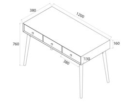 Kado Retro Vanity Unity 1200 x 380mm Natural