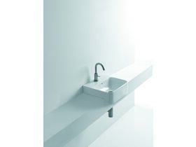 AXA Sheer Semi Recessed Basin 1 Taphole 450 x 350mm White