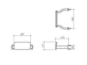 Caroma Backrest Stainless Steel Curved Arm Version White